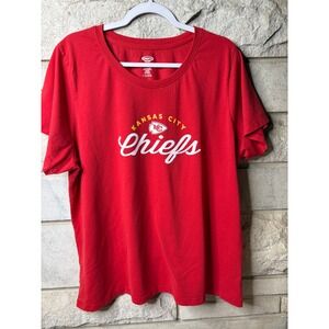 Concepts Sport Kansas City Chiefs Red Graphic Sleep Shirt Womens 2X NFL Tee